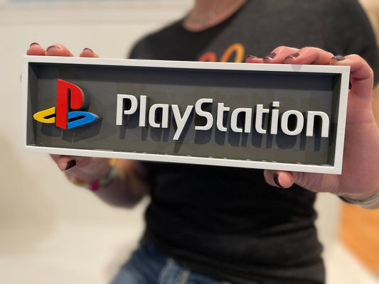 PLAYSTATION (PSX) 3D printed game console placard, multi-color|297170865249