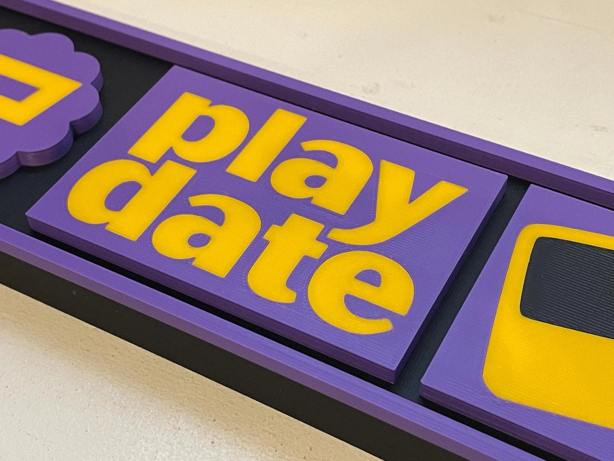 PLAYDATE (Panic) 3D printed game console placard, multi-color|297170854488