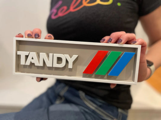 TANDY 3D printed game console placard, multi-color|297170907805