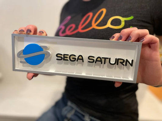 SEGA SATURN 3D printed game console placard, multi-color|297170889866