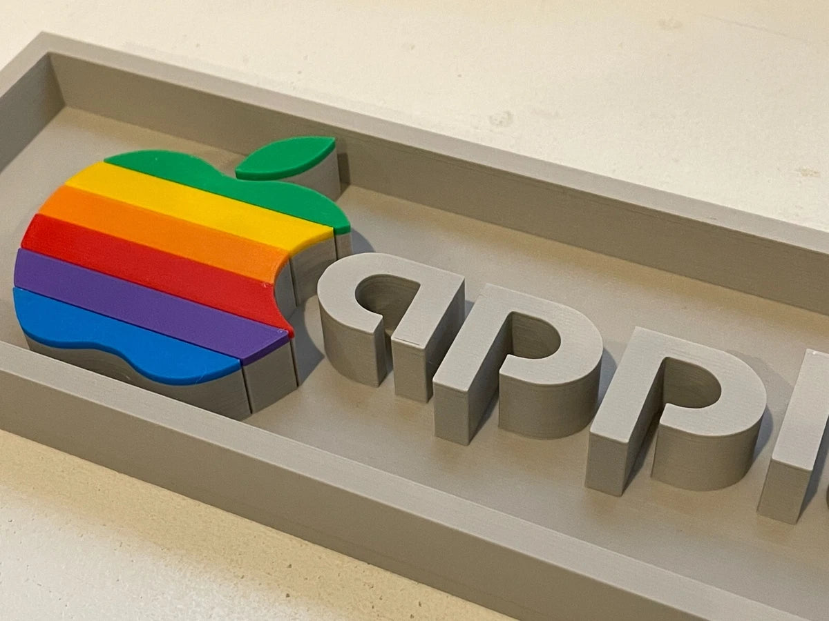 APPLE II Macintosh 3D printed placard, retro PC sign, multi-color|297167582151
