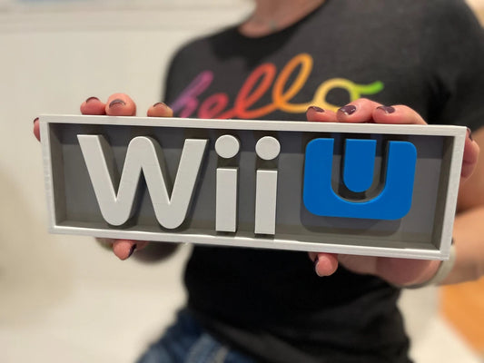 NINTENDO WII U 3D printed game console placard, multi-color|297170834134