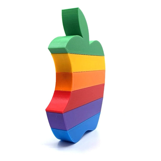 VINTAGE APPLE MACINTOSH LOGO DISPLAY/DECORATION/SIGN/PAPERWEIGHT, 6-COLOR PRINT|295823788929