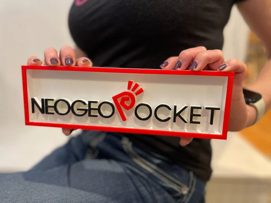 NEO GEO POCKET 3D printed game console placard, retro sign, multi-color|297170819752