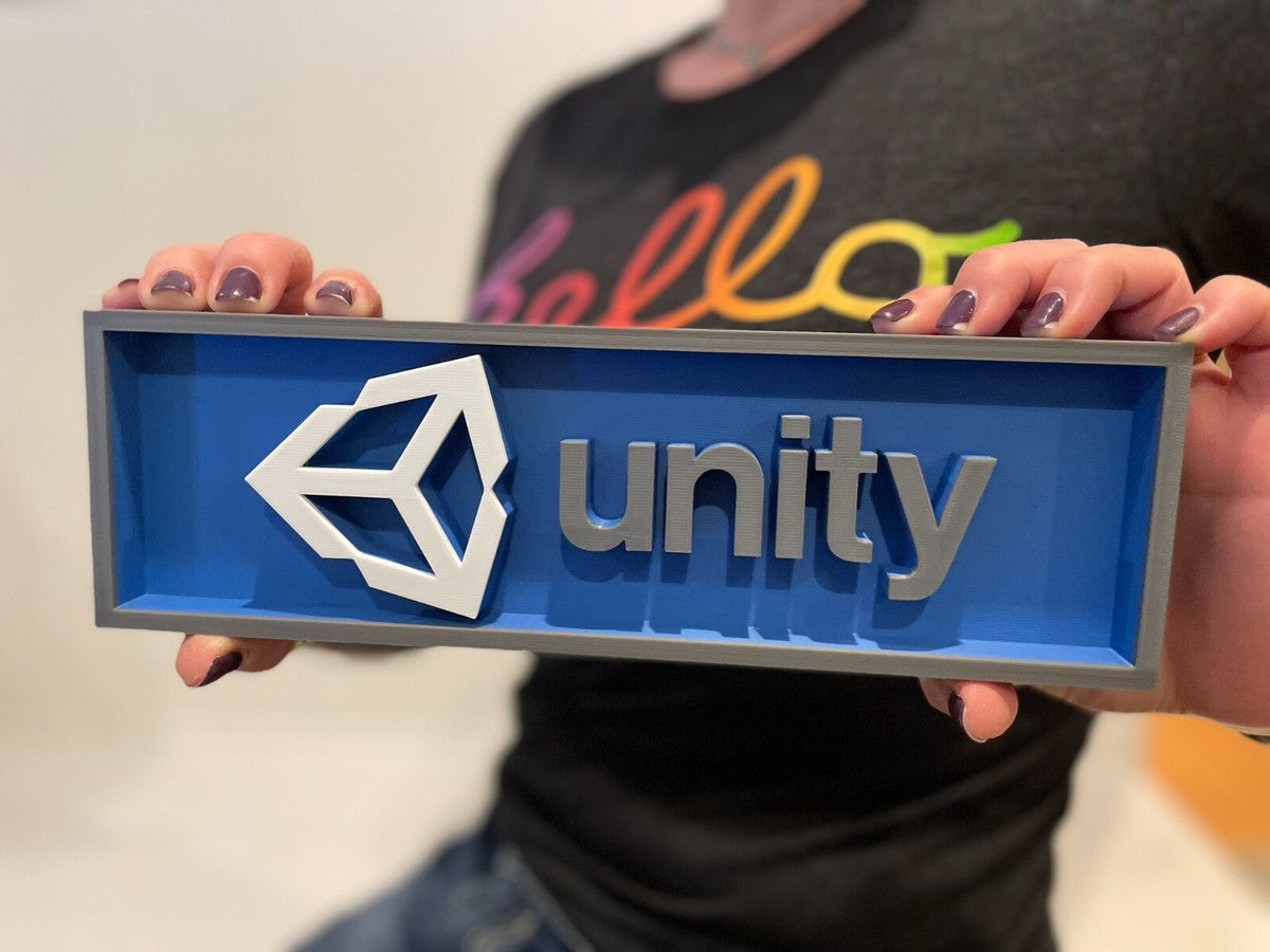 UNITY engine (2017-2021) 3D printed game console placard, multi-color|297170933499