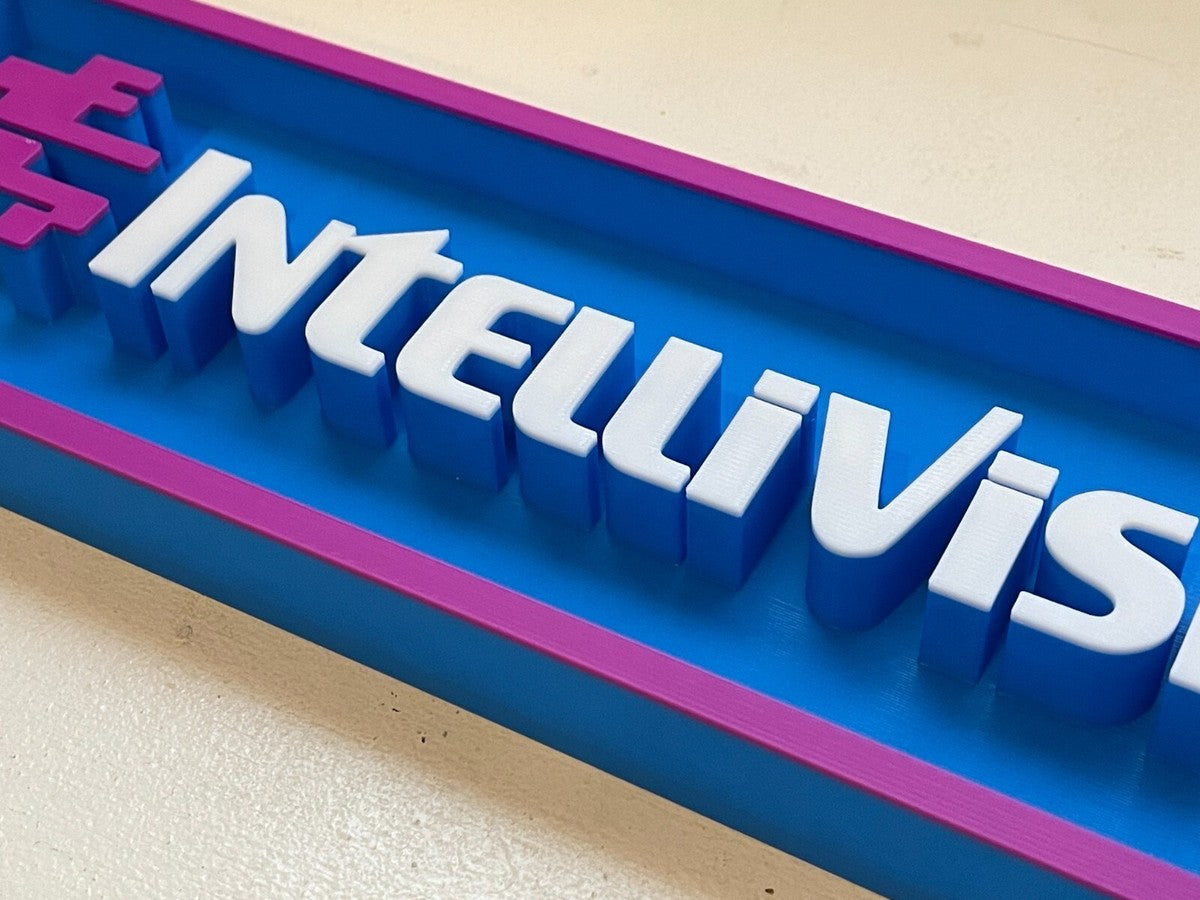 INTELLIVISION 3D printed game console placard, retro sign, multi-color|297170747080