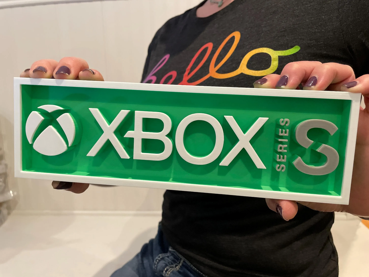 XBOX SERIES S 3D printed game console placard, multi-color|297171164874