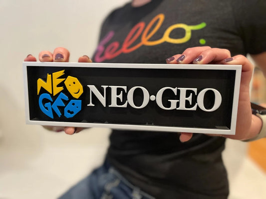 NEO GEO 3D printed game console placard, retro sign, multi-color|297170816774