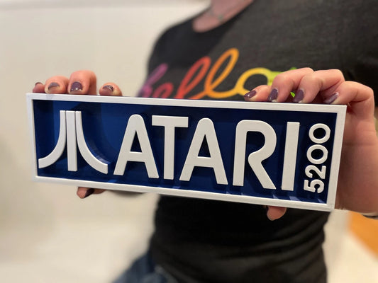 ATARI 5200 3D printed game console placard, retro console sign, multi-color|297170689358