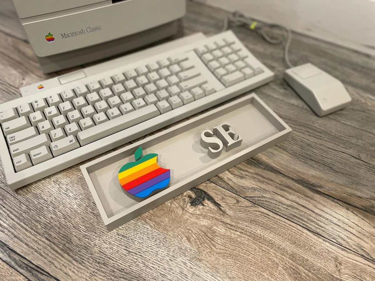 APPLE Macintosh SE 3D printed placard, retro PC sign, multi-color|297170757364