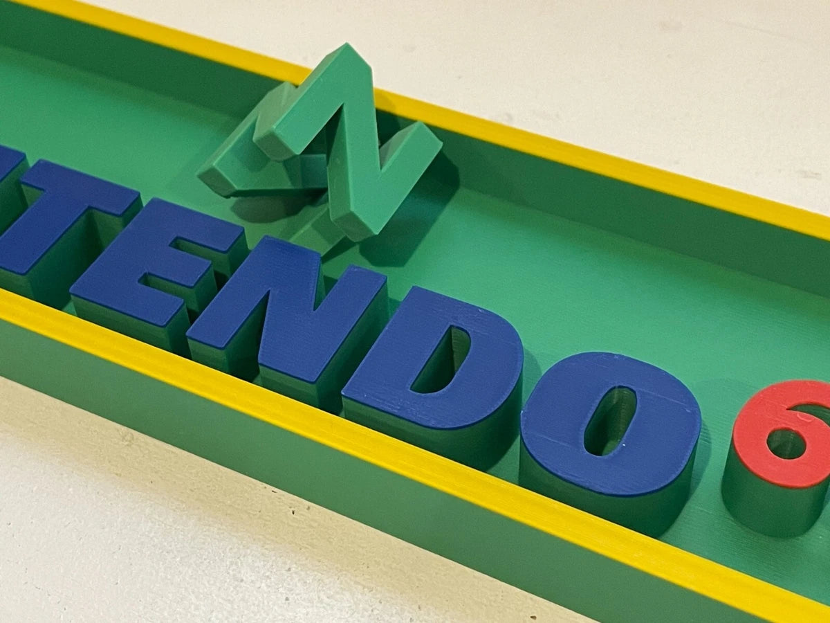 N64 (green) system 3D printed game console placard, retro sign, multi-color|297170794603