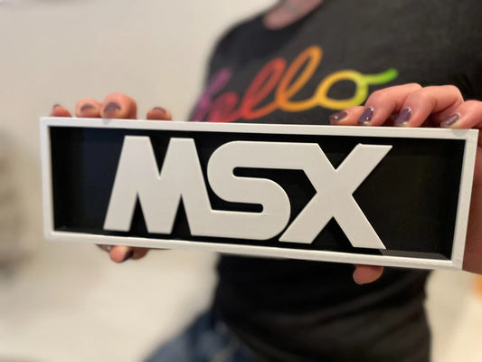MSX system 3D printed game console placard, retro sign, multi-color|297170779205