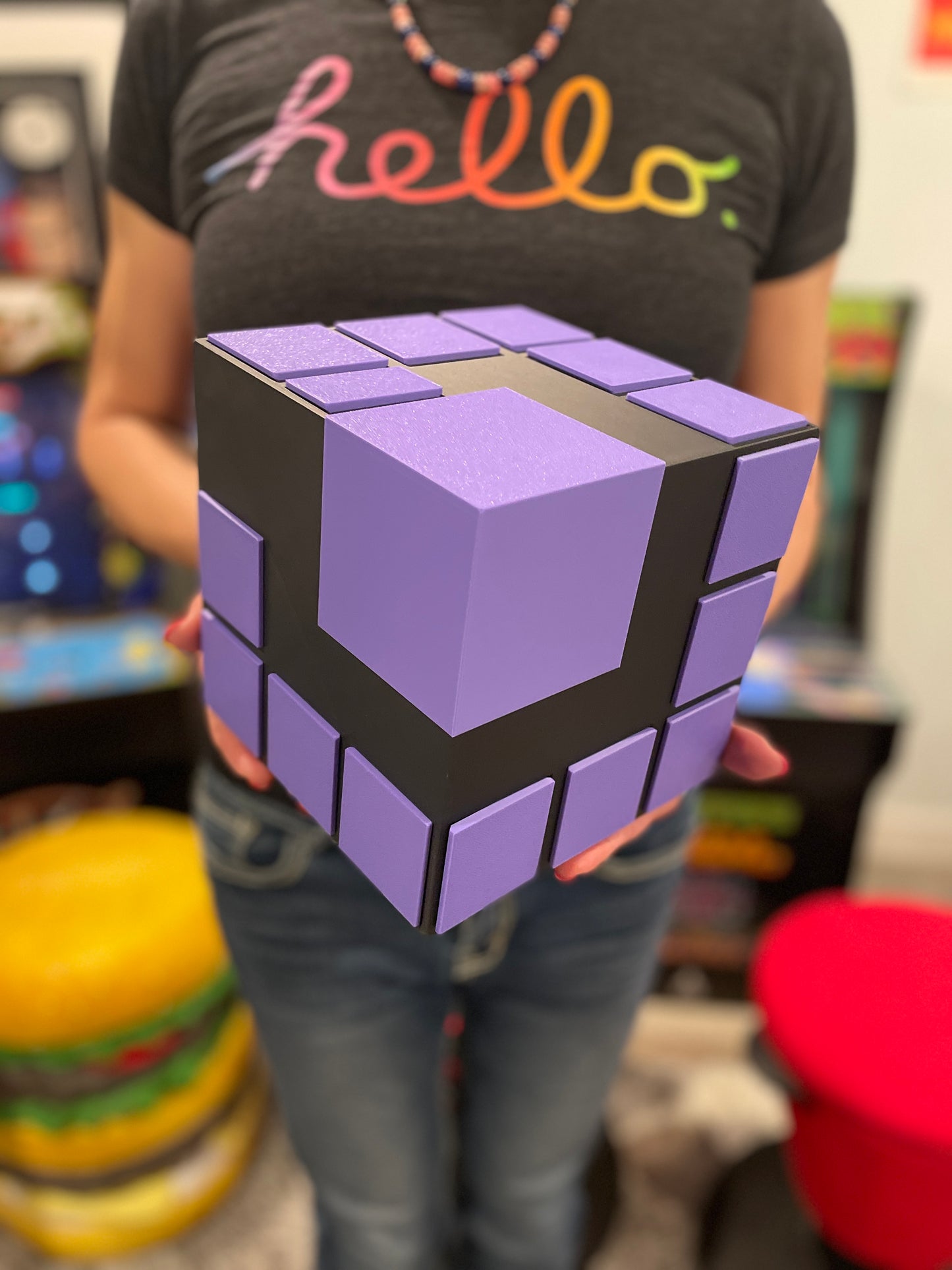 HUGE GAMECUBE Cube - 6.4 INCH, 3D Gaming Figurine, Retro Gamer Gift, Handcrafted Gaming Companion, 17 Assembled Pieces, Unique