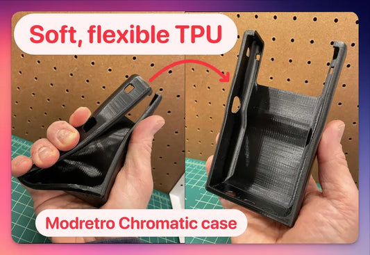Modretro Chromatic Case EX, play-through, protective flexible TPU, custom designed, 11 colors available