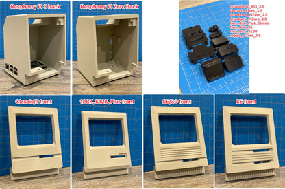 Macintosh Mini Cute 3, 40% scale Macintosh case computer system 3D printed parts kit for Raspberry Pi 3/Zero (Classic, Plus, SE, SE/30)