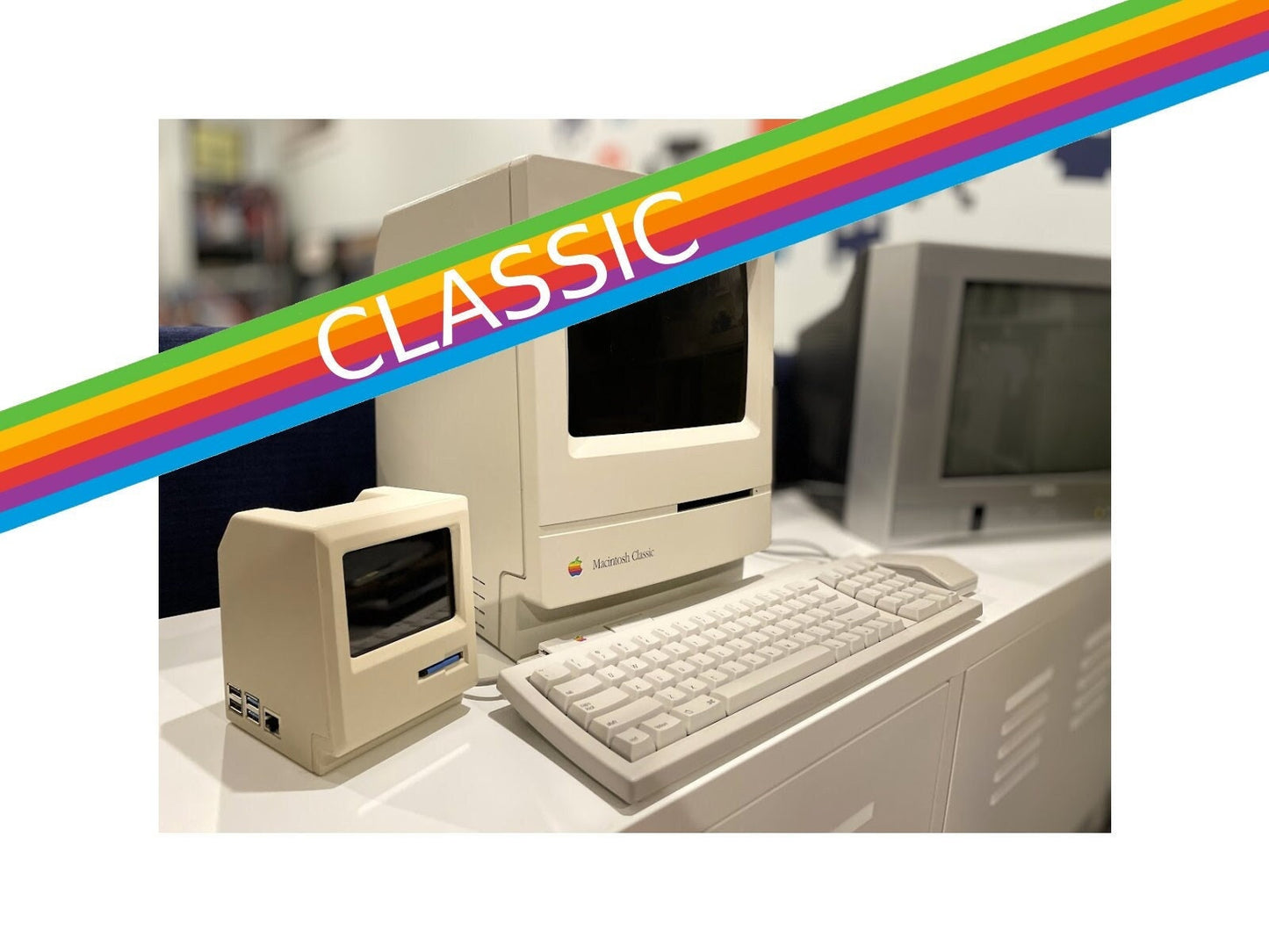 Macintosh Mini Cute 4, 40% scale Macintosh case computer system 3D printed parts kit for Raspberry Pi 4 (Classic, Plus, SE, SE/30)