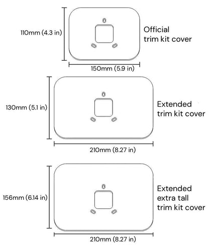 Amazon Smart Thermostat Extended Wall Plate Trim Cover (2021-2023), two size options