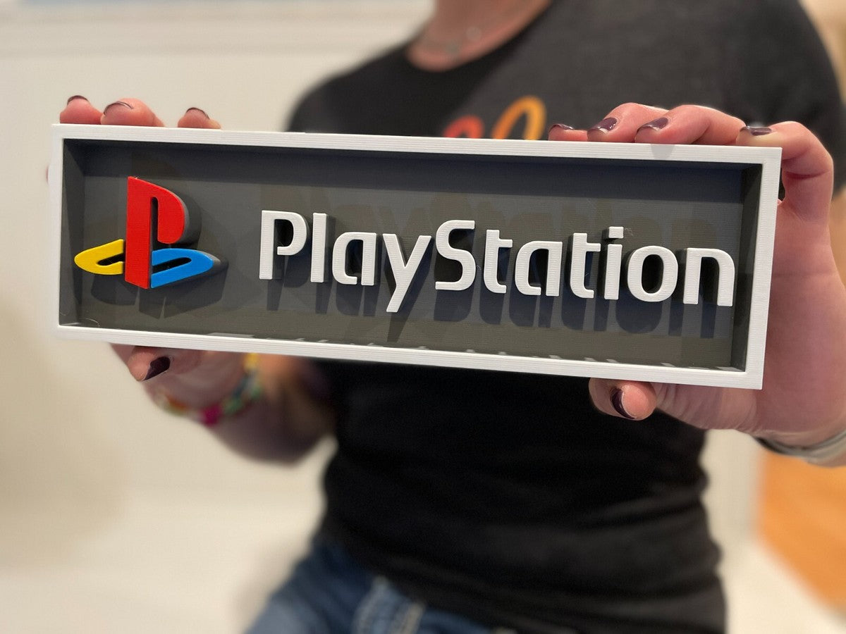 PLAYSTATION (PSX) 3D printed game console placard, multi-color|297170865249