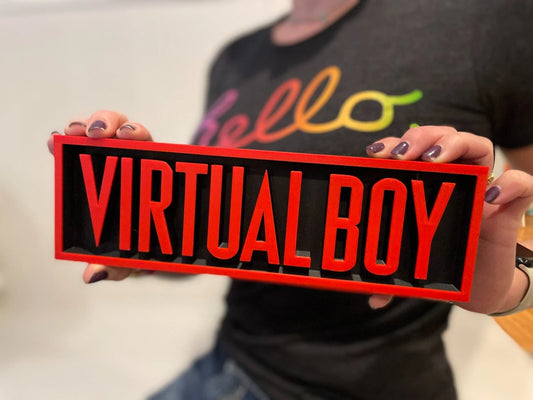 VIRTUAL BOY 3D printed game console placard, multi-color|297170940013