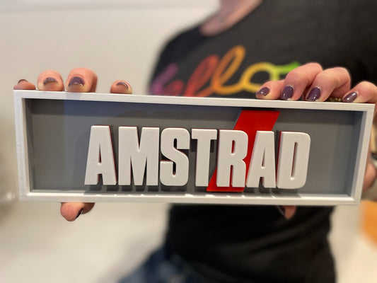 AMSTRAD 3D printed game console placard, retro gaming console sign, multi-color|297167573332