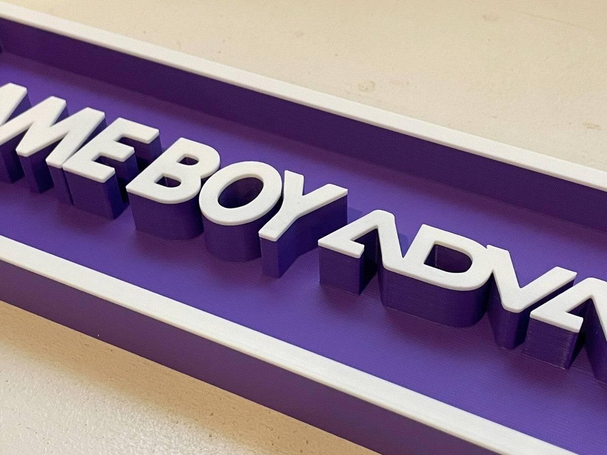 GAMEBOY ADVANCE (GBA) 3D printed game console placard, retro sign, multi-color|297170744801