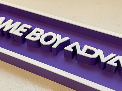 GAMEBOY ADVANCE (GBA) 3D printed game console placard, retro sign, multi-color|297170744801