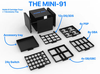 THE MINI-91 Game Cartridge Chest: Gameboy, GBC, GBA, DS, 3DS, PSP, Vita, Switch|297353860973