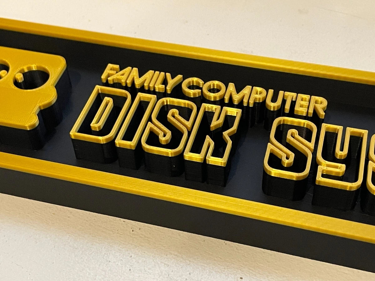 Family Computer Disk System 3D printed game console placard sign, multi-color|297170735299