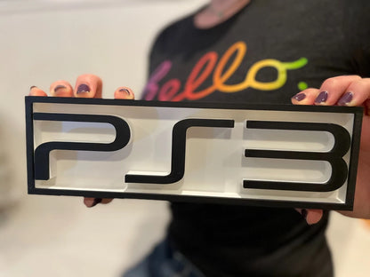 PLAYSTATION 3 (PS3) 3D printed game console placard, multi-color|297170856614