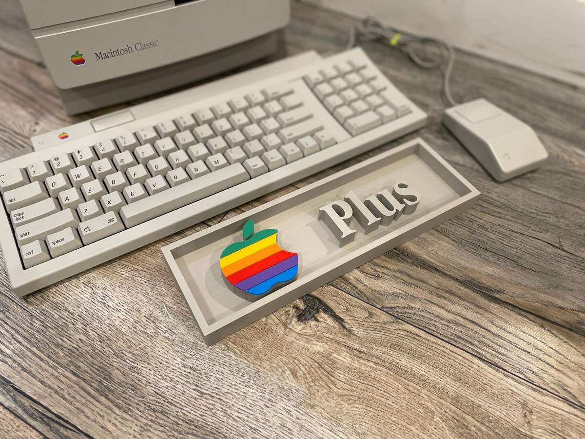 APPLE Macintosh Plus 3D printed placard, retro PC sign, multi-color|297170755789