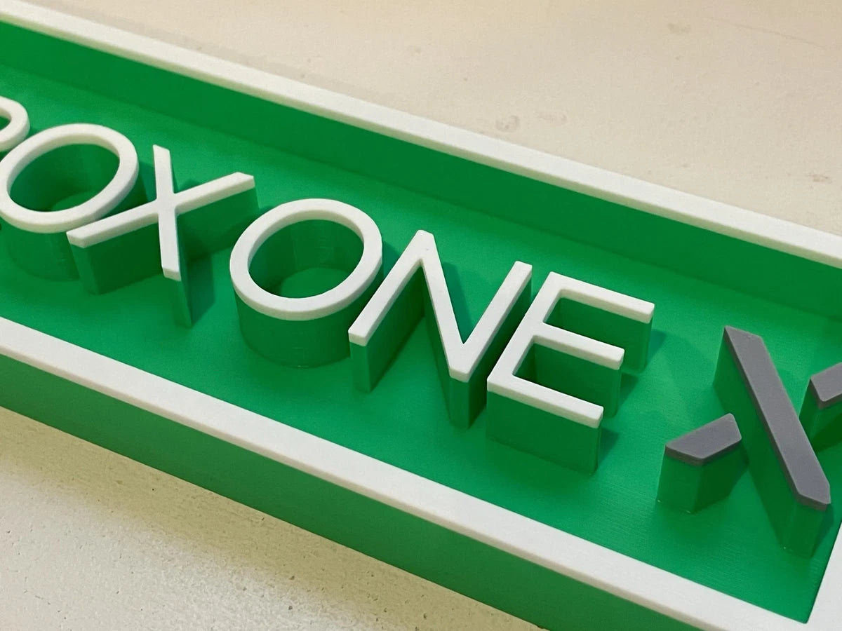 XBOX ONE X 3D printed game console placard, multi-color|297171155169