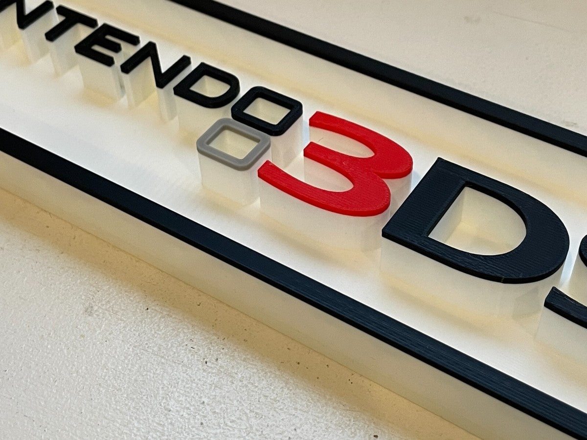 NINTENDO 3DS 3D printed game console placard, retro sign, multi-color|297170823272