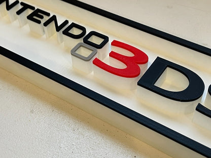 NINTENDO 3DS 3D printed game console placard, retro sign, multi-color|297170823272