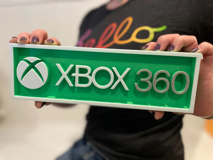 XBOX 360 3D printed game console placard, multi-color|297170942800
