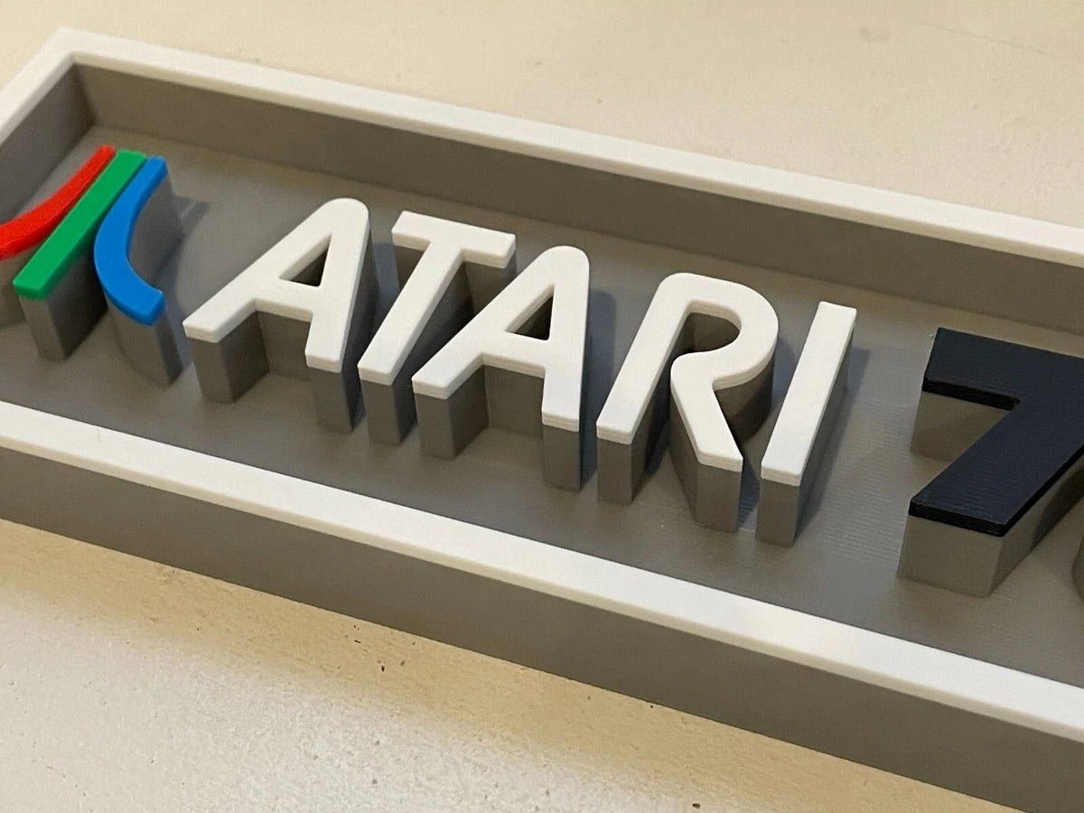 ATARI 7800 3D printed game console placard, retro console sign, multi-color|297170698317
