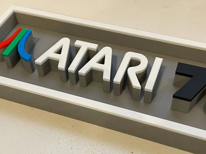 ATARI 7800 3D printed game console placard, retro console sign, multi-color|297170698317
