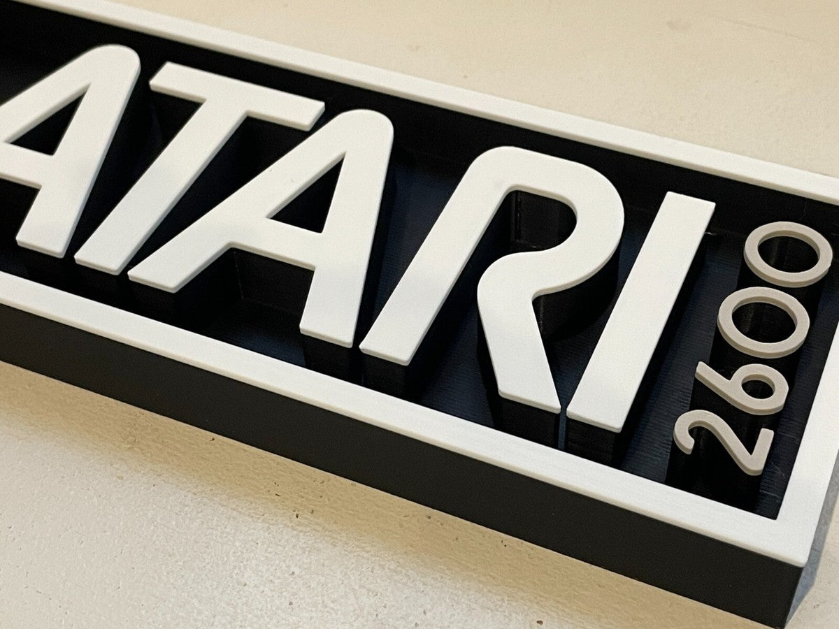 ATARI 2600 3D printed game console placard, retro console sign, multi-color|297170679608
