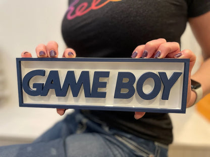 GAME BOY (GAMEBOY) 3D printed game console placard, retro sign, multi-color|297170741370