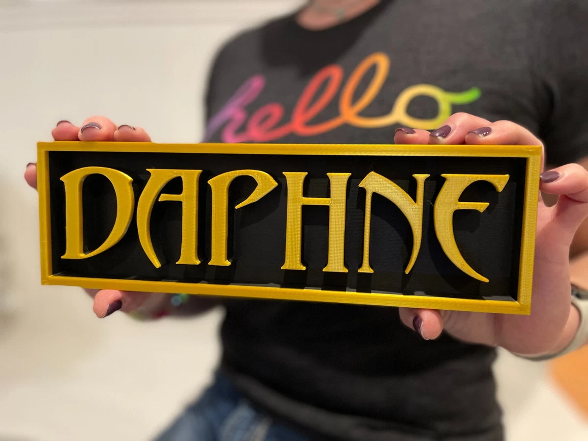 DAPHNE 3D printed game console placard, retro console sign, multi-color|297170718881