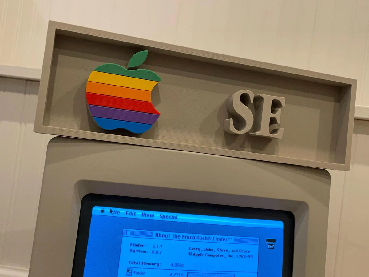 APPLE Macintosh SE 3D printed placard, retro PC sign, multi-color|297170757364