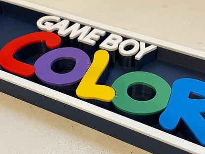 GAMEBOY COLOR 3D printed game console placard, retro sign, multi-color|297170746065