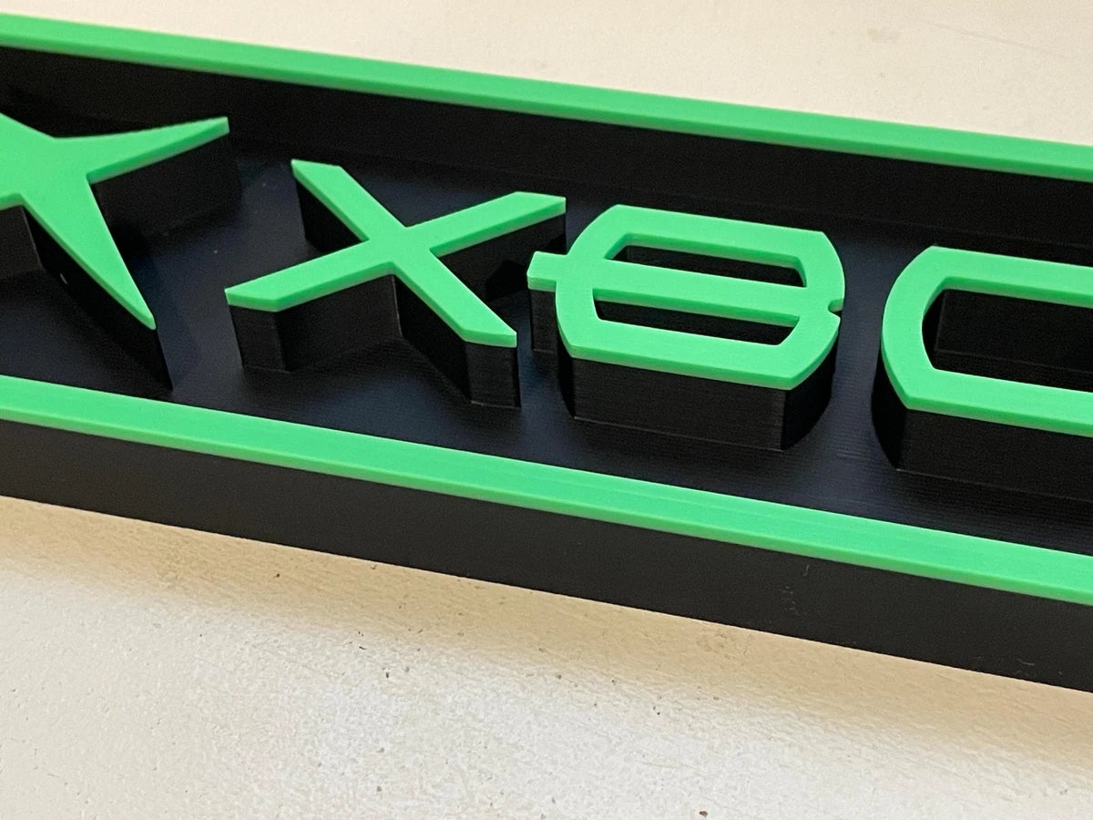 XBOX (classic green) 3D printed game console placard, multi-color|297170951135