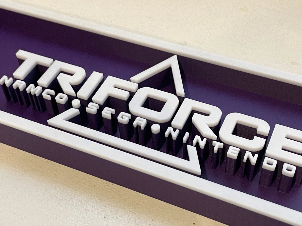 TRIFORCE (Nintendo, Sega, Nintendo) 3D printed game console placard, multi-color|297170919501