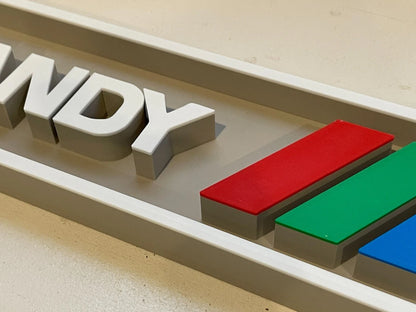 TANDY 3D printed game console placard, multi-color|297170907805