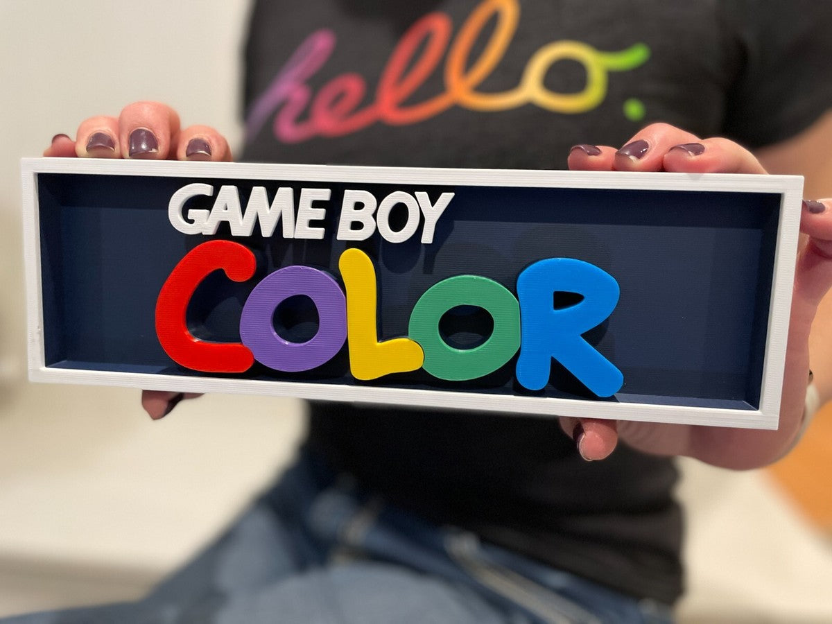 GAMEBOY COLOR 3D printed game console placard, retro sign, multi-color|297170746065