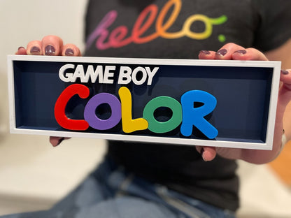 GAMEBOY COLOR 3D printed game console placard, retro sign, multi-color|297170746065
