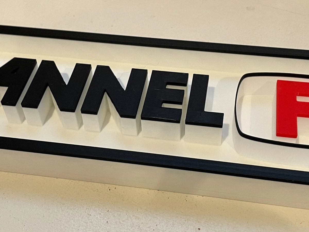 CHANNEL F 3D printed game console placard, retro console sign, multi-color|297170704592
