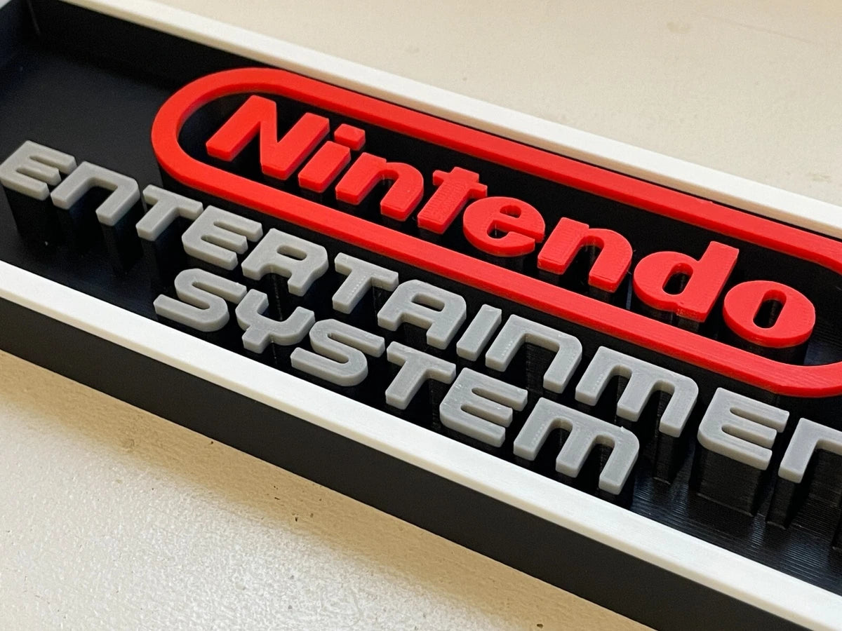 NINTENDO (NES) system 3D printed game console placard, retro sign, multi-color|297170828767