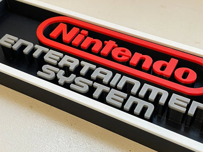 NINTENDO (NES) system 3D printed game console placard, retro sign, multi-color|297170828767
