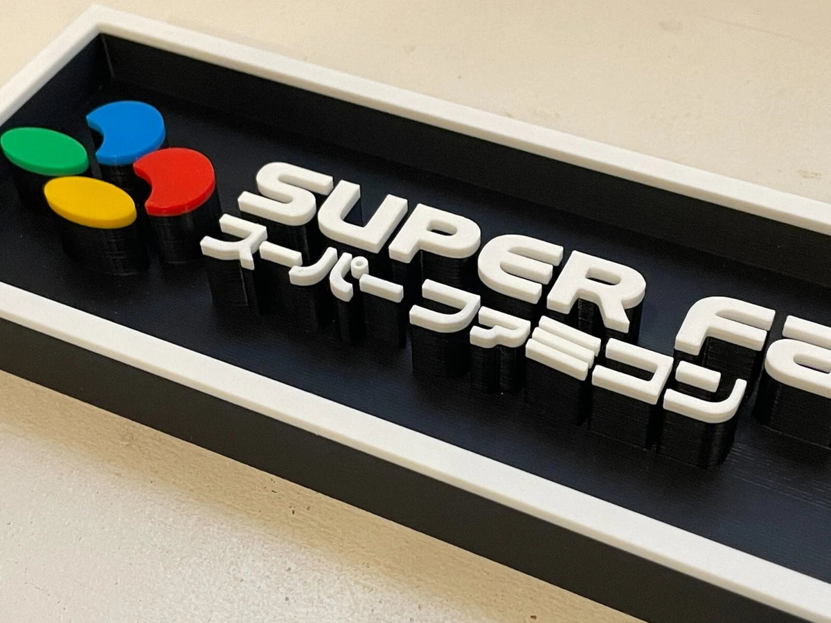 SUPER FAMICOM 3D printed game console placard, multi-color|297170902116